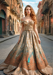 欧美时尚古典城堡风格美女写真图片