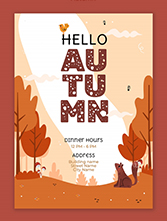  Fall Poster PSD Material