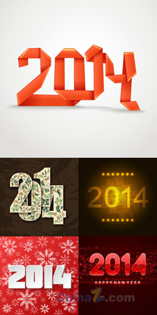 2014字体创意矢量背景