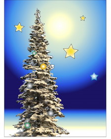 圣诞树贺卡封面图片